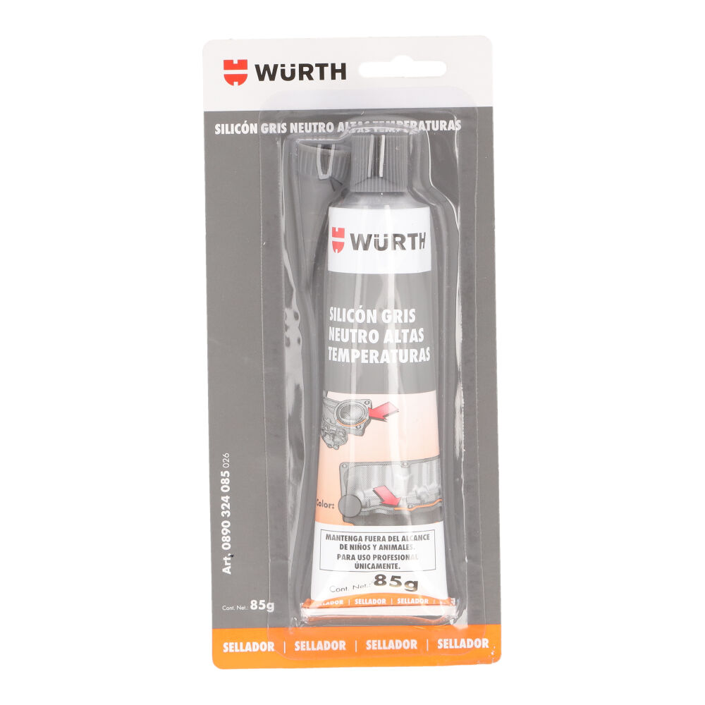 Silicón neutro gris altas temperaturas para Tractocamión, Marca Wurth, compatible con Genérico image number 0