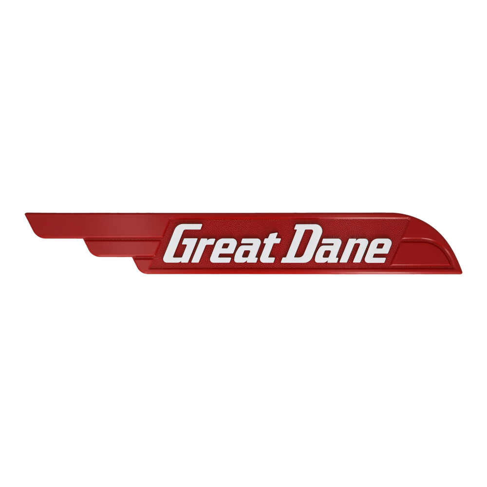 Emblema Great Dane rojo lado acotamiento para Remolque, Marca Great Dane, compatible con Genérico