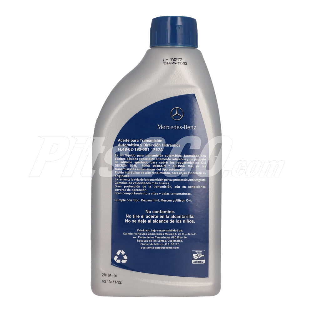 Aceite para transmisión automática y dirección hidráulica, 946 ml, Marca Mercedes-Benz image number 3