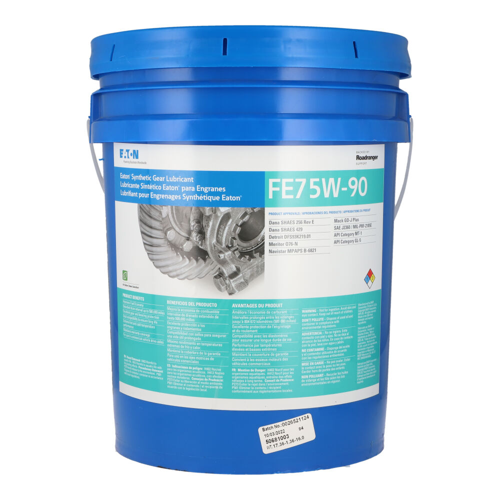 Aceite para engranes sintetico FE 75W-90, cubeta 19 litros, Marca Eaton