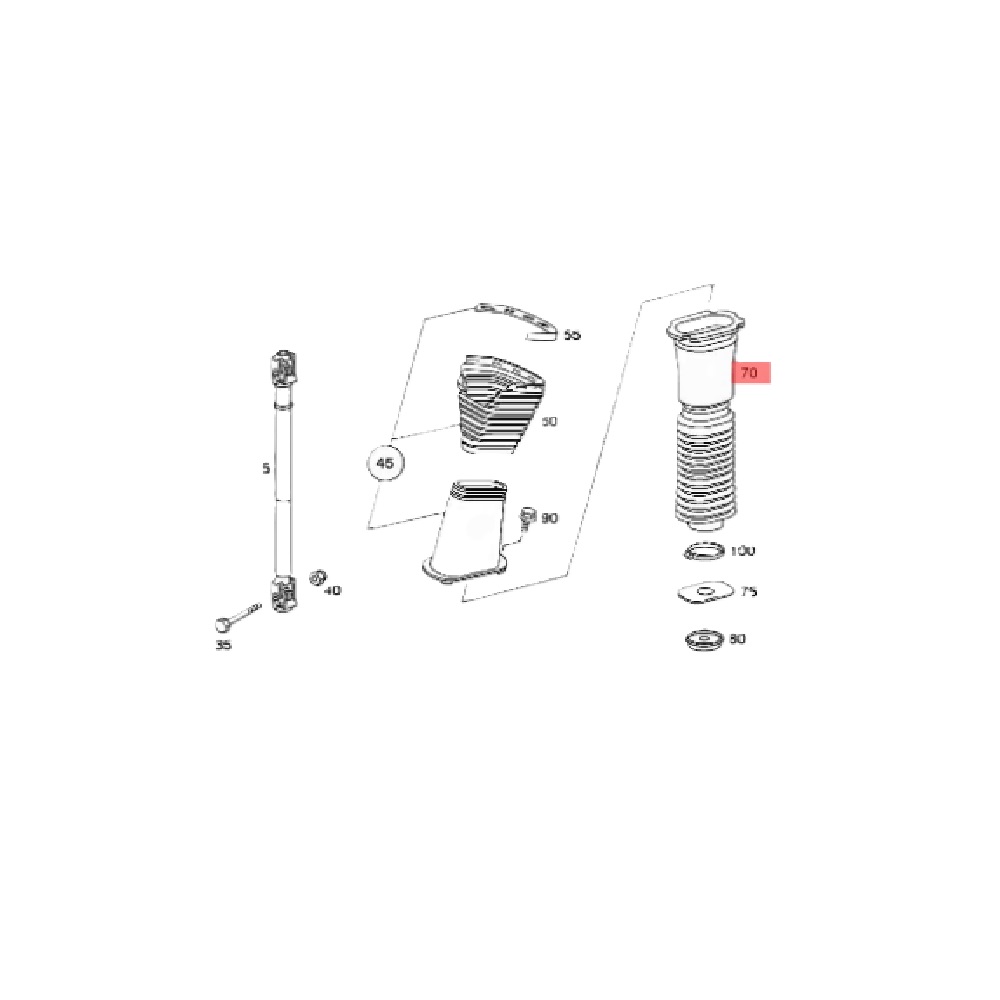 Manguito cubierta de articulación para Tractocamión, Marca Mercedes-Benz, compatible con Actros