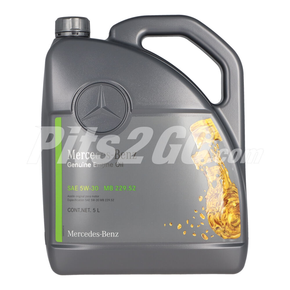 Aceite para motor SAE 5W-30 MB 229.52, garrafa 5 litros, Marca Mercedes-Benz