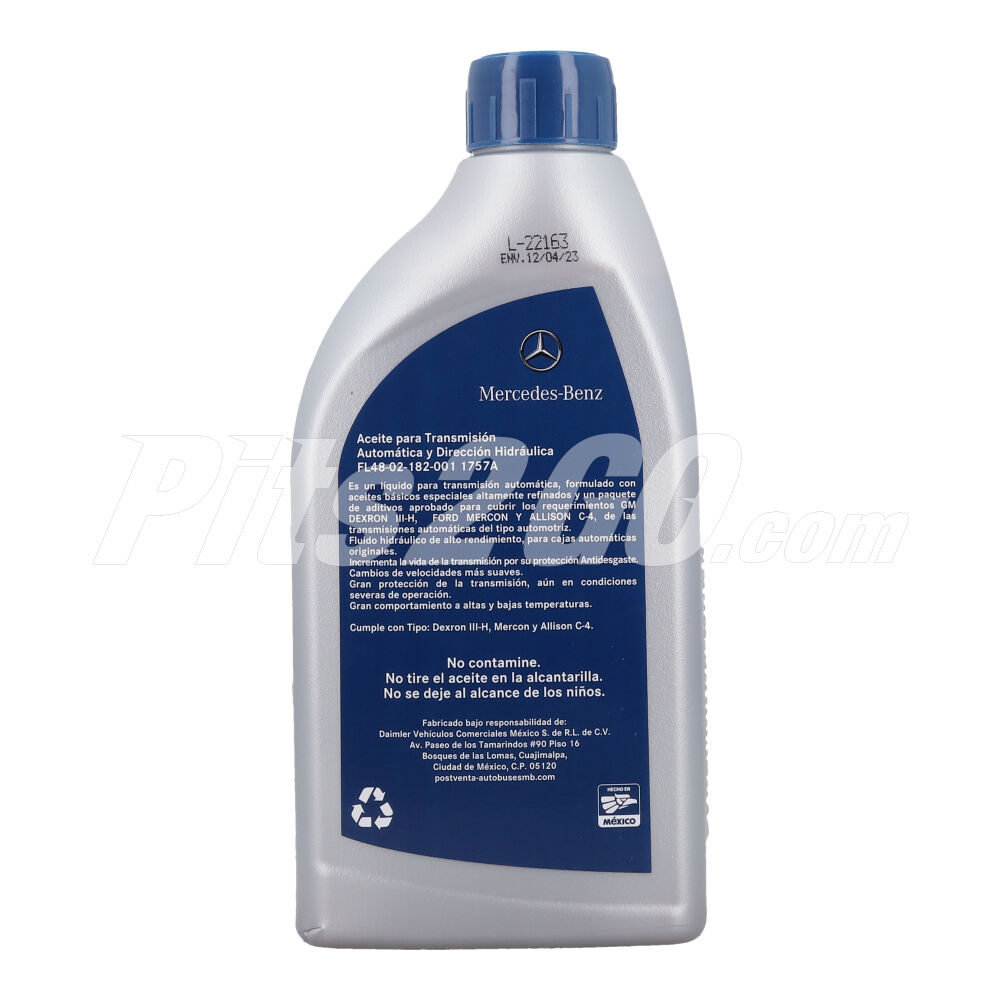 Aceite para transmisión automática y dirección hidráulica, 946 ml, Marca Mercedes-Benz image number 1